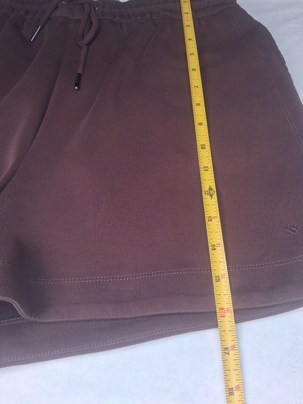 Scotch & Soda Curved Hem Drawstrings Pockets Shorts Modal Blend Brown Women's L - Picture 13 of 15